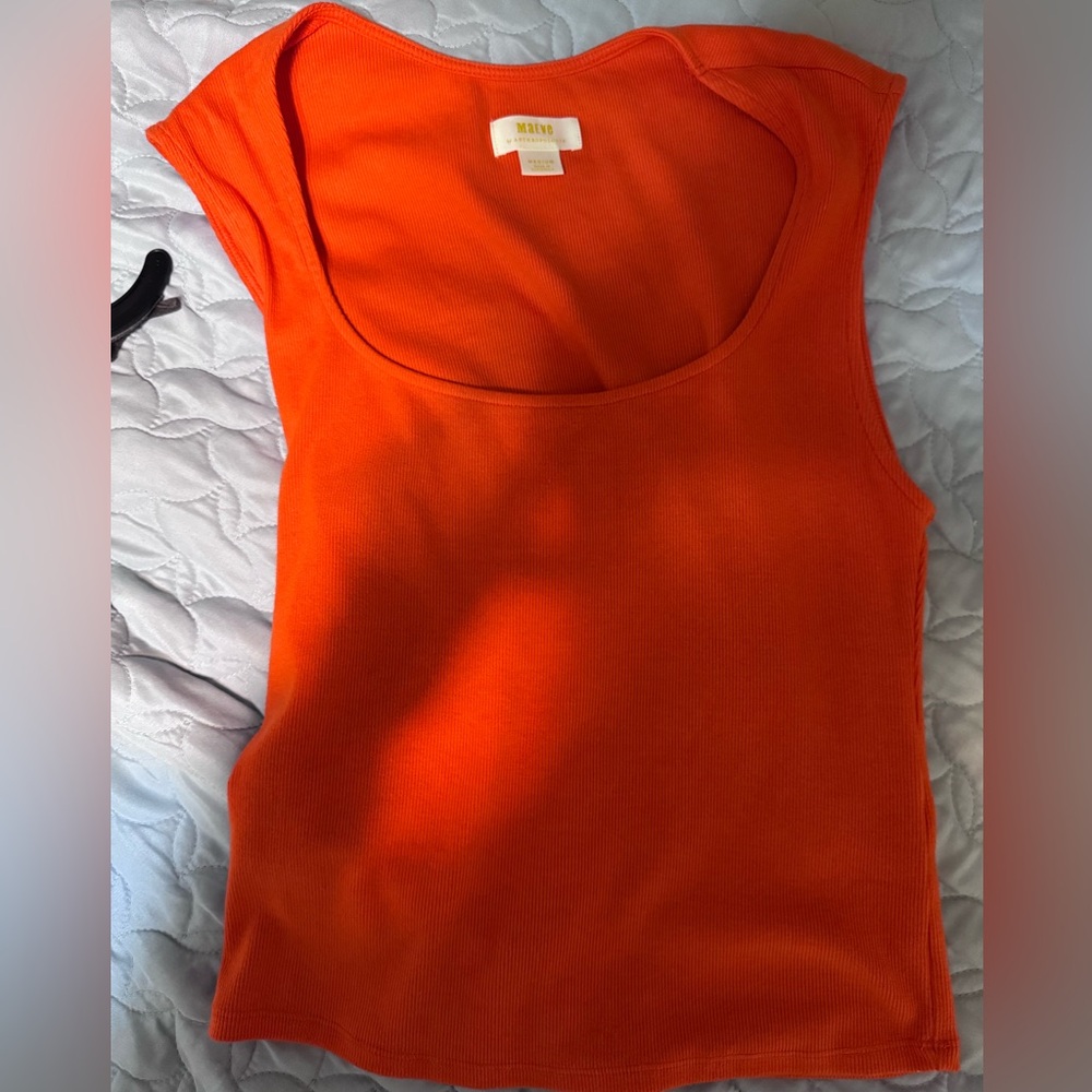 Anthropologie Orange Sleeveless Top